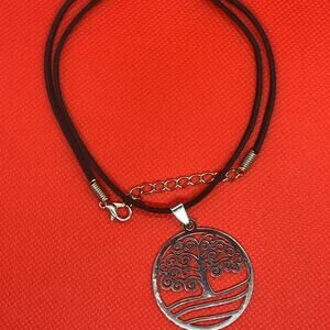Leather Chorded Stainless Steel Tree of Life